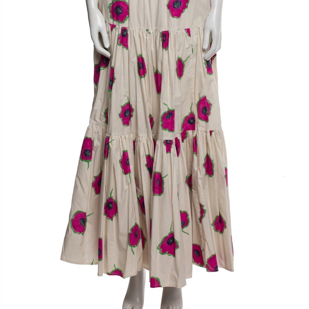 LA DoubleJ Cream Maxi Skirt with Pink Floral Print - Picture 3 of 6